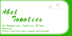 abel topolics business card